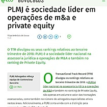 PLMJ  sociedade lder em operaes de m&a e private equity
